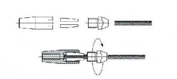 Kit 1 tramo para cable barandilla inox inclinada para poste de madera - 1