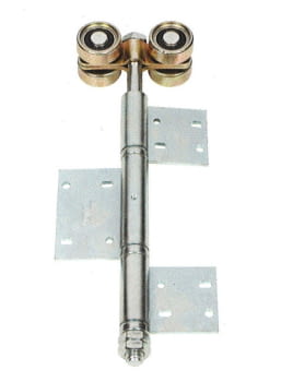 Roldana doble con bisagra atornillar para puerta librillo serie media zinc/bicro